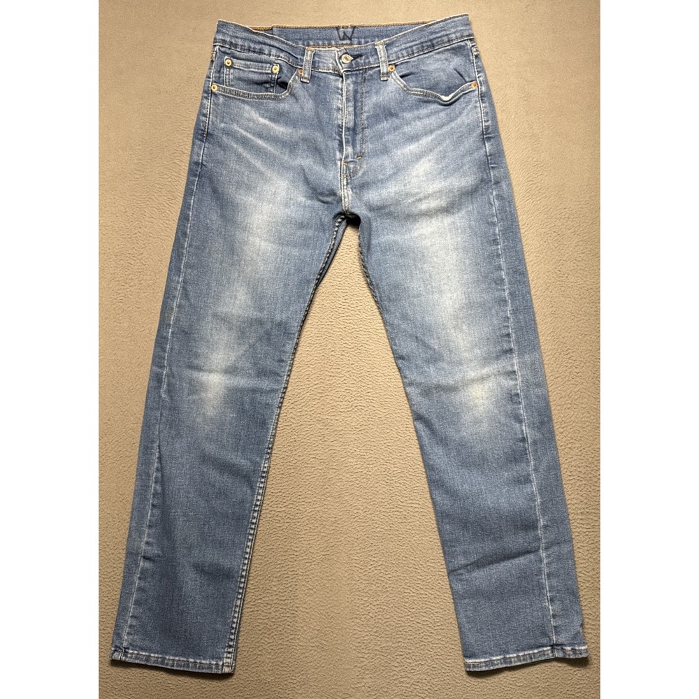Levis 505 Jeans Mens 34x32 (32x30) Blue Distressed Faded‎ Grunge Workwear Denim